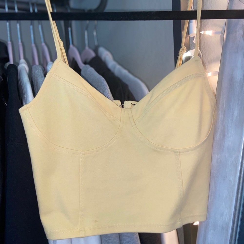 Yellow bustier top